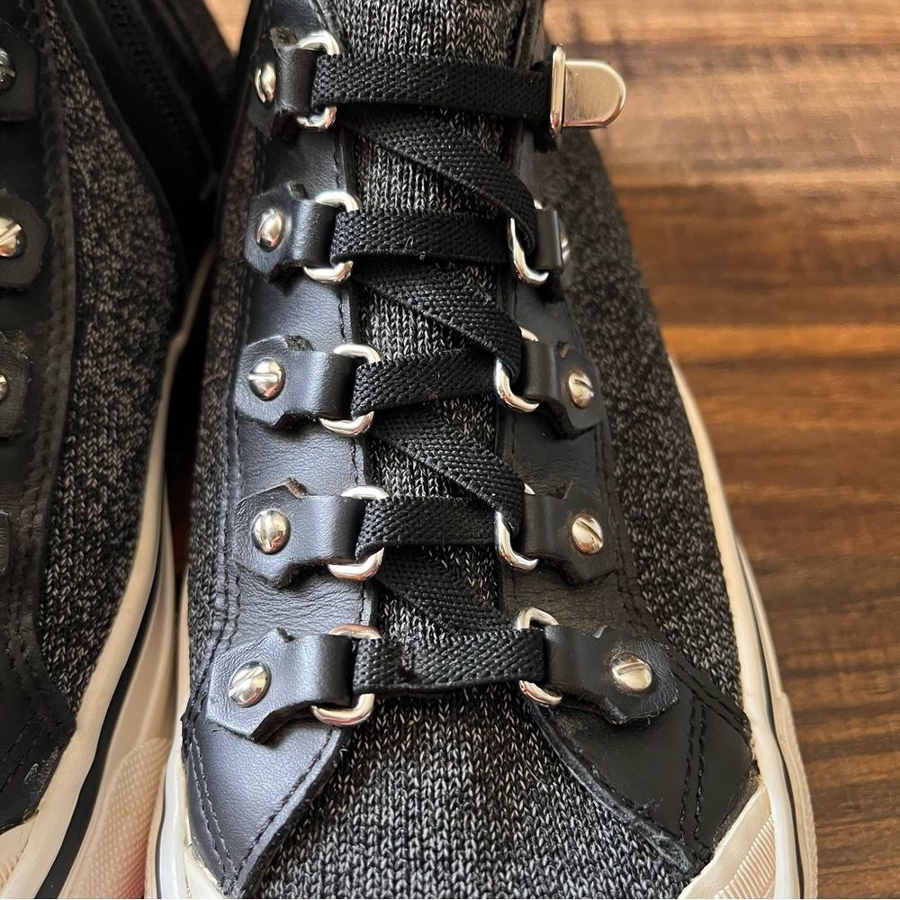 DKNY Sheila Sock Lace Black/Gray Platform Sneakers Shoes with Zipper Size 8 - Picture 6 of 14